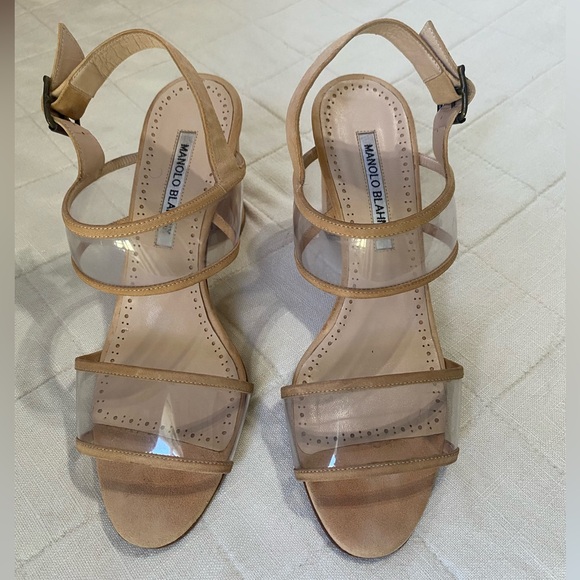Manolo Blahnik Shoes - Manolo Blahnik Nude Clear Strap Sandals